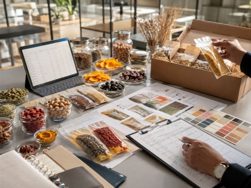 Product samples and specification documents used to assess supplier fit